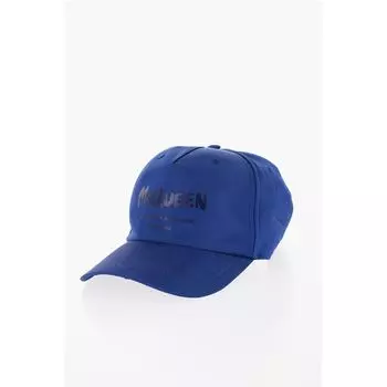 Однотонная кепка с напечатанным логотипом Alexander Mcqueen, Blue
