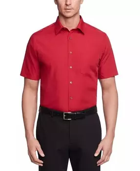 Однотонная классическая рубашка из поплина с короткими рукавами Van Heusen, красный