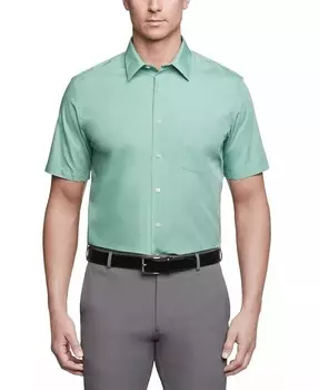 Однотонная классическая рубашка из поплина с короткими рукавами Van Heusen, зеленый