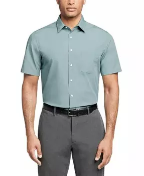 Однотонная классическая рубашка из поплина с короткими рукавами Van Heusen, синий