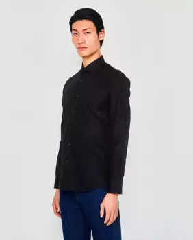 Однотонная классическая рубашка полуприлегающего кроя Mirto, черный