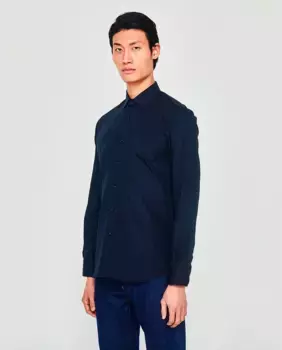 Однотонная классическая рубашка полуприлегающего кроя Mirto, темно-синий