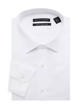 Однотонная классическая рубашка с отделкой Saks Fifth Avenue, белый