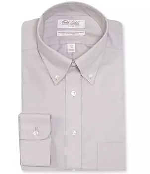 Однотонная классическая рубашка с воротником на пуговицах и воротником на пуговицах Gold Label Roundtree & Yorke, серый