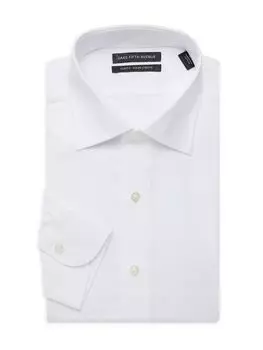 Однотонная классическая рубашка узкого кроя Saks Fifth Avenue, белый