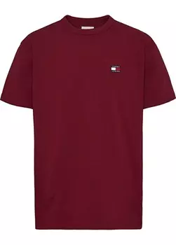 Однотонная красная футболка с круглым вырезом Tommy Jeans