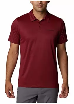 Однотонная красная мужская футболка-поло Columbia