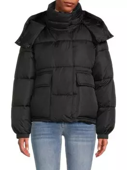 Однотонная куртка-пуховик с капюшоном Nvlt, черный