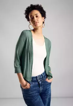 Однотонная куртка-рубашка STREET ONE, зеленый