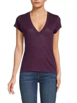 Однотонная льняная футболка Rodeo Iro, цвет Dark Purple