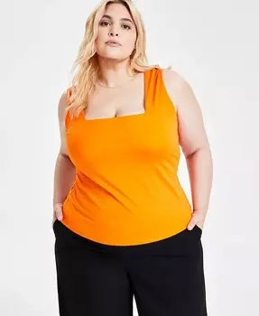 Однотонная майка без рукавов с квадратным вырезом больших размеров Bar III, оранжевый