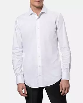Однотонная мужская белая рубашка из твила стрейч City NOS Pierre Cardin, белый