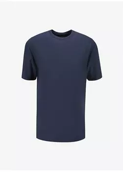 Однотонная мужская футболка цвета индиго с круглым вырезом SPBF4SM-TST5014 People By Fabrika, индиго