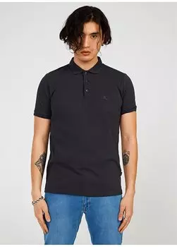 Однотонная мужская футболка-поло антрацитового цвета FATHER The Crow, антрацитовый