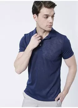 Однотонная мужская футболка-поло темно-синего цвета 4A4822200049 Altnyldz Classics, темно-синий