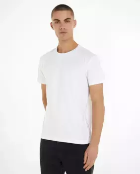 Однотонная мужская футболка с короткими рукавами Calvin Klein, белый
