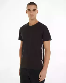 Однотонная мужская футболка с короткими рукавами Calvin Klein, черный