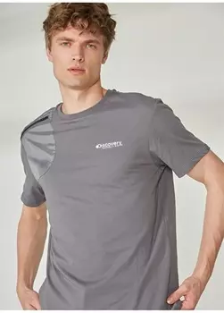 Однотонная мужская футболка с круглым вырезом антрацитового цвета Discovery Expedition