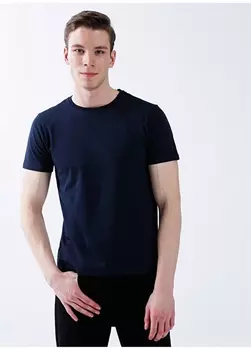 Однотонная мужская футболка с круглым вырезом Limon