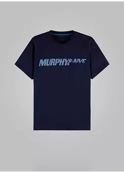 Однотонная мужская футболка с круглым вырезом темно-синего цвета GAFF T-SHIRT Murphy&Nye, темно-синий