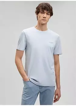 Однотонная мужская футболка с прямым воротником M0610360-70813_BASIC T-SHIRT Mavi