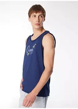 Однотонная мужская футболка Saks с круглым вырезом 10636 Blackspade