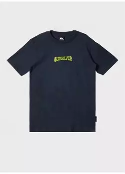 Однотонная мужская футболка темно-синего цвета AQBZT04374-17726-ISLAND SUNRISE BOE Quiksilver, темно-синий
