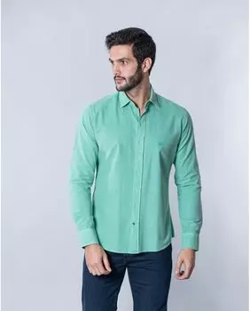 Однотонная мужская оксфордская рубашка зеленого цвета Spagnolo, зеленый