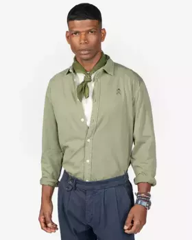 Однотонная мужская рубашка на пуговицах Harper & Neyer, зеленый