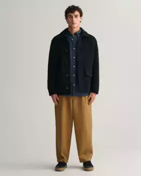 Однотонная мужская рубашка обычного кроя цвета индиго Gant, синий