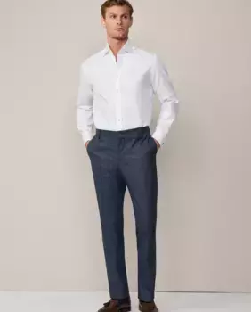 Однотонная мужская рубашка-оксфорд приталенного кроя Hackett, белый