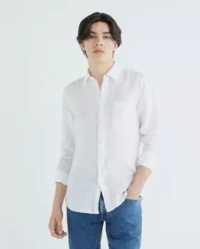 Однотонная мужская рубашка с длинным рукавом Boss Orange, белый