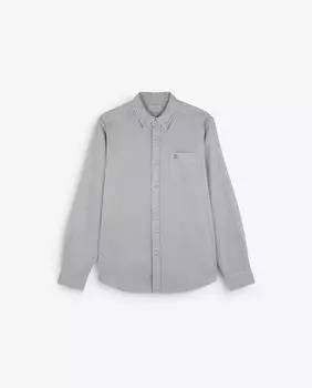 Однотонная мужская рубашка стандартного кроя серого цвета Scalpers, серый