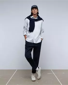 Однотонная мужская рубашка светло-серого цвета Scalpers, светло-серый