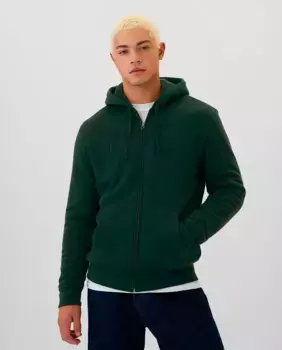 Однотонная мужская толстовка на молнии с капюшоном и логотипом бренда Gap, зеленый