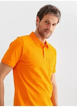 Однотонная оранжевая мужская футболка-поло Fabrika Comfort