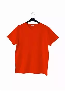 Однотонная оранжевая мужская футболка с V-образным вырезом DZN8621 Darkzone, оранжевый