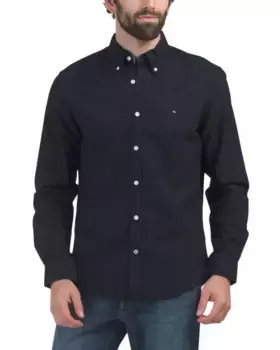 Однотонная оксфордская рубашка New England Tommy Hilfiger, цвет Desert Sky