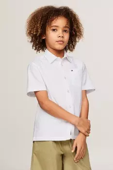 Однотонная оксфордская рубашка Tommy Hilfiger, белый