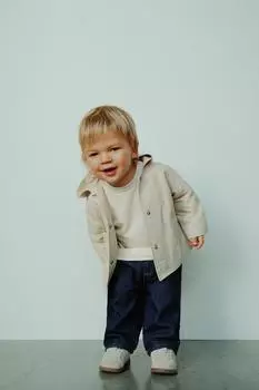 Однотонная парка с капюшоном ZARA, экрю