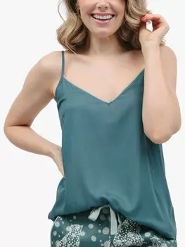 Однотонная пижама на бретельках с V-образным вырезом Cyberjammies, зеленая