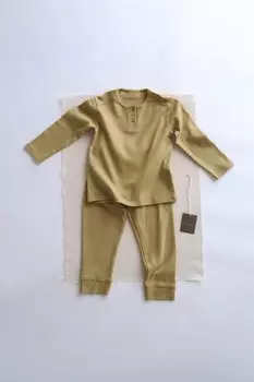 Однотонная пижама с сумкой ZARA, цвет mustard