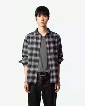 Однотонная прямая мужская рубашка Stan Zadig & Voltaire, серый