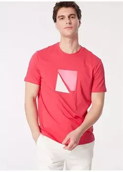 Однотонная розовая мужская футболка с круглым вырезом 3DZTCF ZJ3VZ 14BL Armani Exchange, розовый