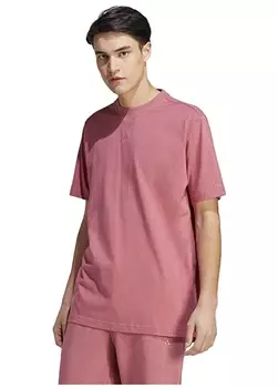 Однотонная розовая мужская футболка с круглым вырезом Adidas