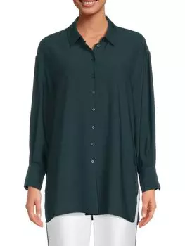 Однотонная рубашка Adrianna Papell, бирюзовый