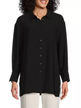 Однотонная рубашка Adrianna Papell, черный