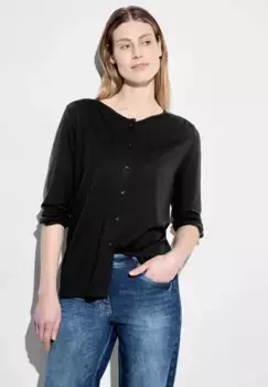 Однотонная рубашка Cecil с рукавами 3/4, черный