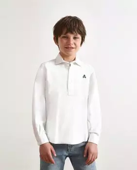 Однотонная рубашка для мальчика с длинными рукавами Scalpers, белый