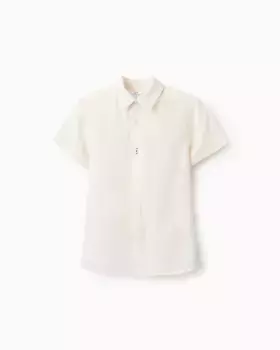 Однотонная рубашка для мальчика с короткими рукавами Zippy, белый